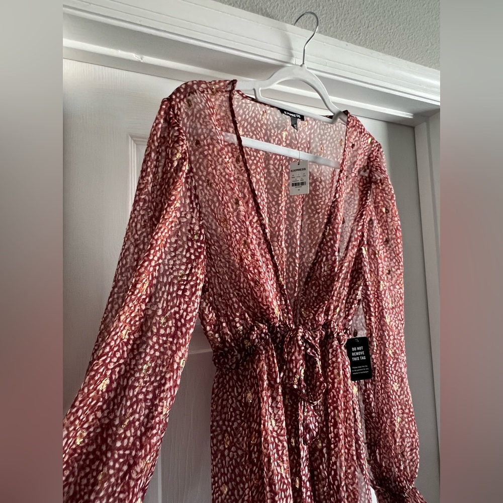 NWT Express Tie Waist Sheer Duster